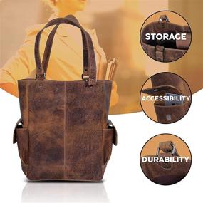 img 2 attached to 👜 Chic and Timeless KomalC Genuine Soft Chicago Buff Leather Tote Bag: Elegant Shopper Shoulder Bag SALE