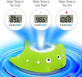 img 2 attached to 🛁 Enhanced Sensor Technology Baby Bath Thermometer with Room Thermometer - Famidoc FDTH-V0-22 for Optimal Baby Health, Floating Toy Thermometer (Green)