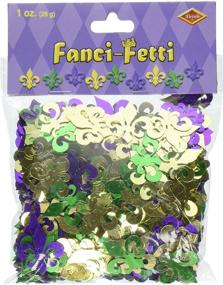 img 2 attached to 🎉 Fanci-Fetti Fleur De Lis: Add a Regal Touch to Your Party Decor (Gold, Green, Purple) – 1 Count, 1 Oz/Pkg