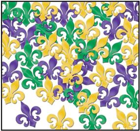 img 1 attached to 🎉 Fanci-Fetti Fleur De Lis: Add a Regal Touch to Your Party Decor (Gold, Green, Purple) – 1 Count, 1 Oz/Pkg