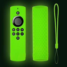 img 4 attached to Silicone Protective Case with Lanyard for TV Stick Lite 2020, Lime Green Glow Remote Cover Replacement