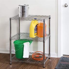 img 1 attached to 📦 Adjustable Chrome Storage Shelving by Honey-Can-Do - 3-Tier, 250-Pounds Per Shelf, 24Lx14Wx30H