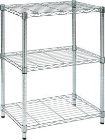 img 2 attached to 📦 Adjustable Chrome Storage Shelving by Honey-Can-Do - 3-Tier, 250-Pounds Per Shelf, 24Lx14Wx30H