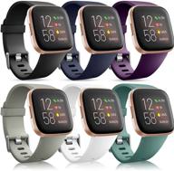 замена водонепроницаемых силиконовых браслетов wepro для fitbit versa 2/versa/lite se - 6 пакетов маленьких браслетов для женщин и мужчин (черный/белый) логотип