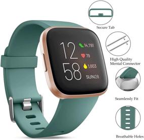 img 3 attached to Замена водонепроницаемых силиконовых браслетов Wepro для Fitbit Versa 2/Versa/Lite SE - 6 пакетов маленьких браслетов для женщин и мужчин (черный/белый)