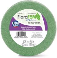 🟩 green styrofoam disc sized 1.25" x 5.8" by floracraft logo