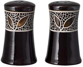 img 2 attached to Mikasa Gourmet Basics Alexandria Salt and Pepper Set, Brown - 3.75 Inches: The Perfect Addition to Your Dining Experience!