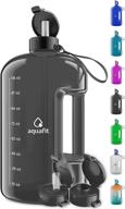 💧 stay hydrated with aquafit half gallon water bottle – straw, time marker, motivational, 64 ounce capacity logo