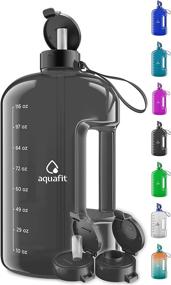 img 4 attached to 💧 Stay Hydrated with AQUAFIT Half Gallon Water Bottle – Straw, Time Marker, Motivational, 64 Ounce Capacity