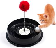 🐱 optimized roamwild scratcher play set: cat scratching pad & toy lounge with rotating catnip compartment and interactive ball toys logo