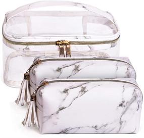 img 4 attached to Marble Cosmetic Organizer Toiletry Essentials