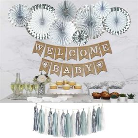 img 4 attached to Bae Belle Decor: Stylish and Chic Gender-Neutral Baby Shower Decorations in Grey and Silver