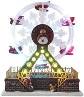 🎡 yqqy 11-inch christmas rotating ferris wheel with led lights, accompanied by festive christmas music for creating a cheerful atmosphere, animated green christmas decorations logo