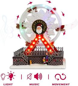 img 2 attached to 🎡 YQQY 11-Inch Christmas Rotating Ferris Wheel with LED Lights, Accompanied by Festive Christmas Music for Creating a Cheerful Atmosphere, Animated Green Christmas Decorations