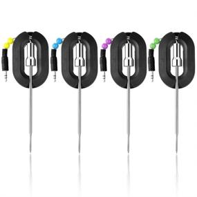 img 4 attached to 🔥 Chugod Grilling BBQ Meat Thermometer Probe 4 Pack - Stainless Steel Replacement Temperature Probes for Chugod Bluetooth Meat Thermometer