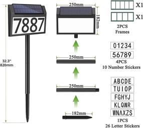 img 2 attached to 🏡 Solar LED Waterproof Address Sign - Large Battery Capacity Illuminated Address Plaque with Stakers - 3-in-1 Outdoor House Number Light for Home Yard Street Outside