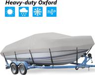 🚤 waterproof trailerable boat cover: heavy duty, uv resistant marine grade - fits 17-19ft bass, bayliner, fishing runabout, jon boat - gry логотип