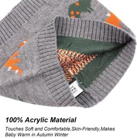 img 1 attached to Warm and Cute: Dino-themed Toddler Winter Knitted Beanie for Boys' Stylish Accessorizing