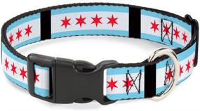 img 2 attached to 💼 Buckle-Down Plastic Clip Collar - Chicago Flags/Black - 1/2" Wide - Fits 9-15" Neck - Large - Shop Now!