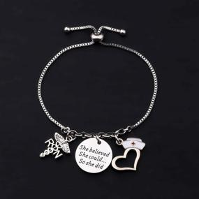 img 2 attached to Bleouk Registered Nurse Graduation Gift: Empowering RN Bracelet – She Believed, She Achieved!