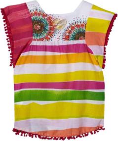 img 1 attached to 👚 Stylish Desigual Big Girls' Fiesta Print Square Neck Tunic Top for Trendy Fashionistas