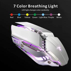 img 1 attached to TENMOS T12 Rechargeable Wireless Gaming Mouse - 2.4G Silent Optical Wireless Computer Mice with Changeable LED Light - Compatible with Laptop & PC - 7 Buttons - 3 Adjustable DPI (Silver)