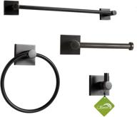 🛁 xinwei 4-piece oil-rubbed bronze bathroom hardware set, square wall mounted accessories kit - includes 24-inch towel bar, towel ring, toilet paper holder, robe towel hooks logo