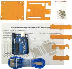 img 3 attached to 🔌 EEEEE UNO R3 ATMEGA328P ATMEGA16U2 и акриловый корпусный образец (2 в 1) + USB-кабель: совместим с Arduino IDE, прозрачный прозрачный коробка