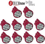 jtech 10x t10 8-smd красные светодиодные автомобильные лампы для интерьера, панели приборов, света номерного знака w5w, 147, 152, 158, 159, 161, 168, 184, 192, 193, 194 2825 логотип