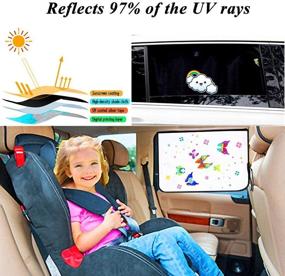 img 1 attached to 🦋 Car Window Sun Shade: Block Sunlight and Keep Your Car Cooler with Side Window Shades for Babies – Fits All Cars and SUVs – White Butterfly Design