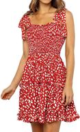 👗 romanstii women's mini dress: flirty polka dot pleated flare with backless straps - casual beach dresses logo