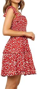 img 2 attached to 👗 Romanstii Women's Mini Dress: Flirty Polka Dot Pleated Flare with Backless Straps - Casual Beach Dresses