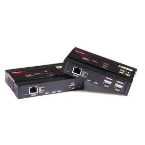 img 4 attached to Расширитель 4K HDMI KVM USB с коммутатором Gigabit POE Network - до 383 футов Cat6 до HDMI приемника, поддержка KVM Over IP, низкая задержка 4K@30Hz USB 2.0, EDID и JPEG2000 Extender (серый) от Shuone Трансмиттер и Приемник