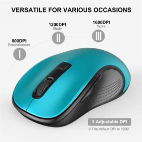 img 1 attached to 🖥️ WisFox Wireless Computer Mouse: Ergonomic and Portable, 2.4G Cordless Optical Mice for Laptop PC with USB Receiver - 3 Adjustable DPI Levels, 6 Buttons - Ideal for Work, Study, Home, Travel (Green)