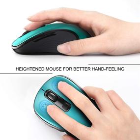 img 2 attached to 🖥️ WisFox Wireless Computer Mouse: Ergonomic and Portable, 2.4G Cordless Optical Mice for Laptop PC with USB Receiver - 3 Adjustable DPI Levels, 6 Buttons - Ideal for Work, Study, Home, Travel (Green)