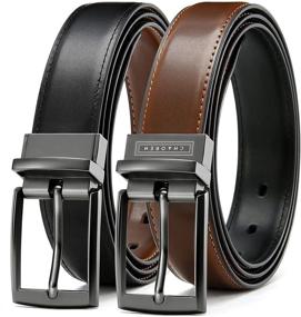 img 4 attached to 🔄 Rotating Buckle Chaoren Leather Men's Belt Accessories with Reversible Feature