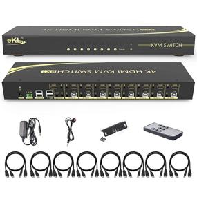 img 4 attached to eKL 8 Port v2.0 HDMI KVM Switch: Hotkey Swapping, 4K@60Hz 4:4:4 1080p 3D, 8 in 1 Out - Share 8 PCs with One Keyboard and Mouse