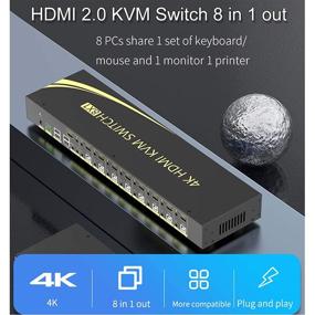 img 3 attached to eKL 8 Port v2.0 HDMI KVM Switch: Hotkey Swapping, 4K@60Hz 4:4:4 1080p 3D, 8 in 1 Out - Share 8 PCs with One Keyboard and Mouse