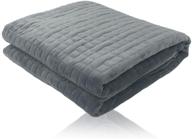hypnoser weighted blanket twin size inner layer with removable quilted duvet cover in dark grey (48”x72”) logo