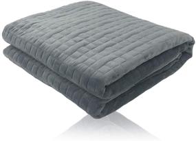 img 4 attached to Hypnoser Weighted Blanket Twin Size Inner Layer with Removable Quilted Duvet Cover in Dark Grey (48”x72”)