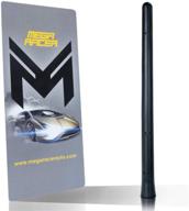 🚗 mega racer flexible car antenna - 7 inch rubber replacement: am/fm radio compatible, car wash proof, screw type, copper coil & stainless steel threading, universal fit logo