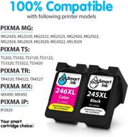 🖨️ smart ink remanufactured ink cartridge replacement for canon pg-245 xl cl-246 xl pg-243 cl-244 - compatible with pixma mx490 mx492 mg2522 tr4520 ts3122 mg2520 mg3022 mg2922 mg2920 printers (black & color) logo