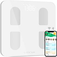 🔢 livin smart scale: wi-fi & bluetooth body fat scale, tracking 18 metrics including weight, heart rate, bmi, body fat, bmr, high accuracy digital bathroom scale with athlete mode, free app, unlimited users (white) logo