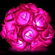 🌹 rose flower led string lights - 6.6 ft 20 leds fairy lamp for indoor outdoor decorations - battery operated diy lights for mother's day, valentine's, wedding, garden party (warm pink) логотип