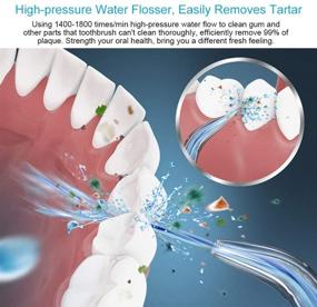 img 1 attached to 💧 Cordless Water Flosser Oral Irrigator - Professional Dental Teeth Cleaner, Portable & Rechargeable, IPX7 Waterproof, 3 Modes, 5 Replacement Jet Tips, 300ML Detachable Water Tank