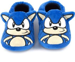 img 3 attached to Sonic the Hedgehog Embroidered Character Slippers for Boys - Shoes