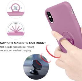 img 2 attached to DOMAVER For IPhone X/XS Case 360° Ring Holder Kickstand (Support Car Mount) Silicone Soft Rubber Microfiber Lining Cushion Protective Cover For IPhone X/XS 5 Portable Audio & Video