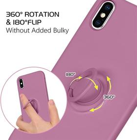 img 1 attached to DOMAVER For IPhone X/XS Case 360° Ring Holder Kickstand (Support Car Mount) Silicone Soft Rubber Microfiber Lining Cushion Protective Cover For IPhone X/XS 5 Portable Audio & Video