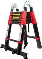 🪜 beetro 16.5ft aluminum telescoping ladder with wheels: portable a-type extension for outdoor & household use - 330lb capacity, enhanced durability and safety with balance rod logo