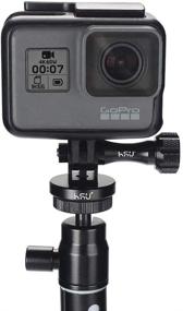 img 3 attached to Aluminum Alloy Metal GoPro Tripod/Monopod Mount + Thumbscrew for Hero 10, 9, 8, 7, 6, 5, 4, 3+, 3, 2, 1 HD, AKASO Campark & More (Black)